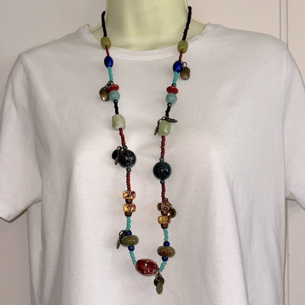 Long Multicolor‎ Chunky Beaded Necklace